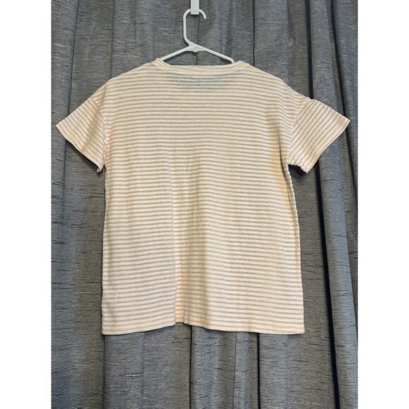 Striped‎ ME to WE T-Shirt Small Beige Cream Short Sleeve Top - Picture 2 of 4